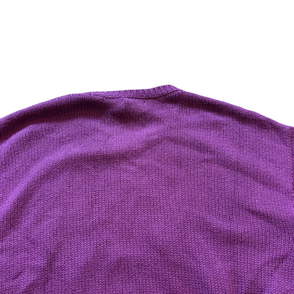 Polo Ralph Lauren Mens Purple Crest Embroidered Cotton Sweater Large NWT